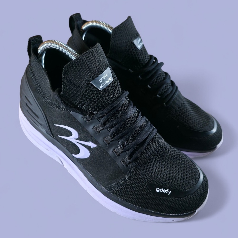 Gdefy MATeeM Women's 9 Black‎ Purple Lace Up Athletic Running Shoes *No Insoles*